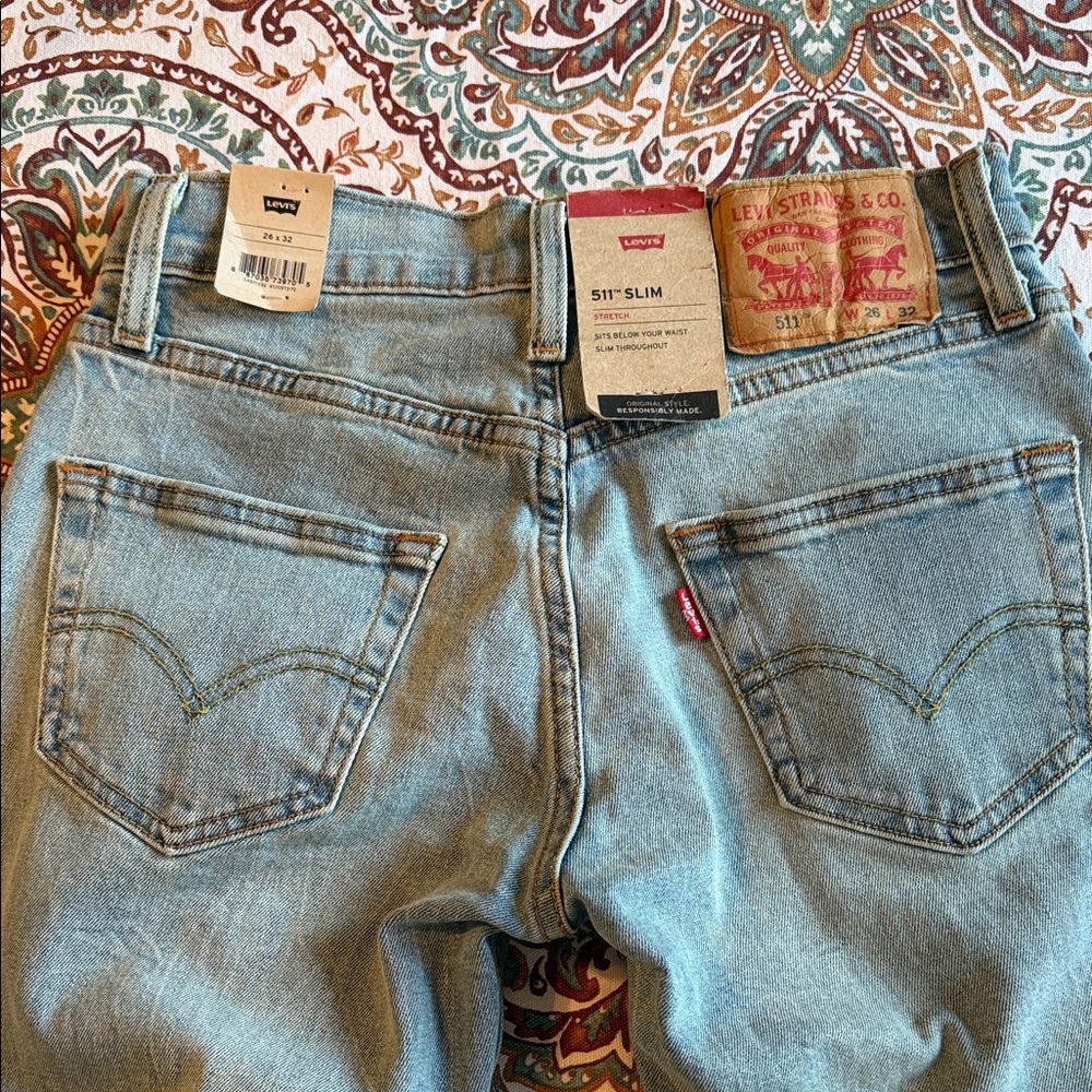 Levi's 511 Slim Stretch Jeans - Light Blue Denim NWT